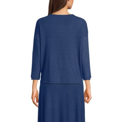 Plus Size 3/4 Sleeve Cozy Rib Dolman Top