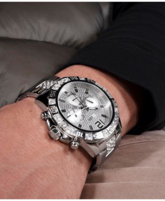 Men's Multi-function Silver Tone Stainless Steel Watch 48mm