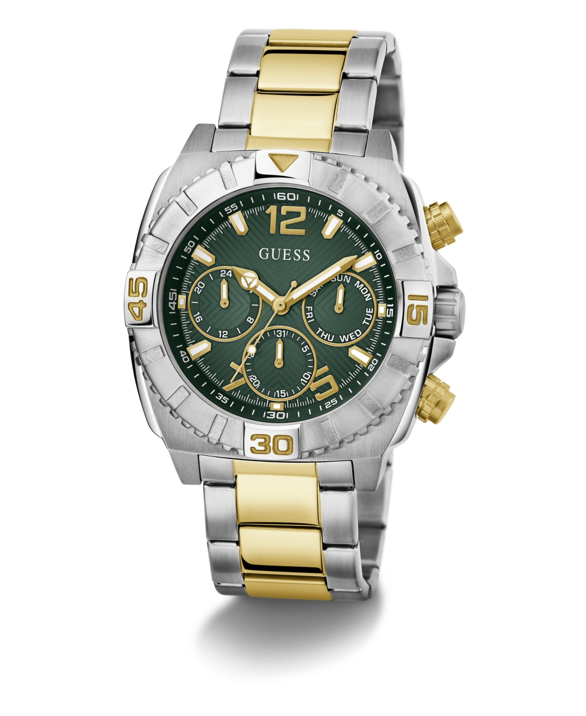 Guess Men's Multi-function Two-tone Stainless-steel Watch 44mm In Two Tone