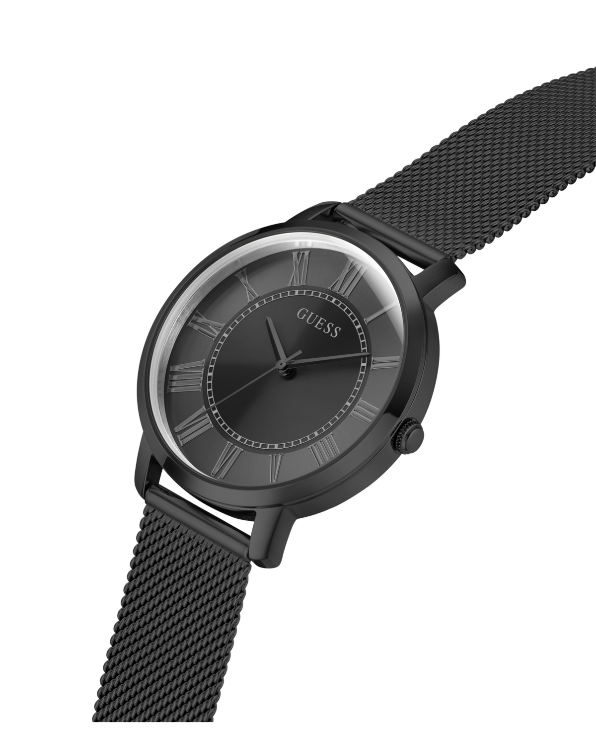 Guess Men's Analog Black Mesh Watch 40mm In Black