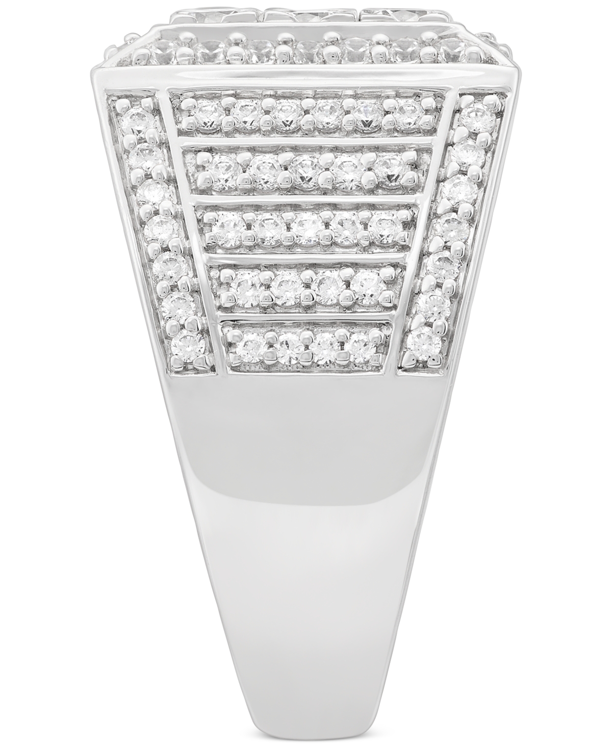 Grown With Love Men's Lab Grown Diamond Square Cluster Ring (2 Ct. T.w.) In 10k Gold In White Gold