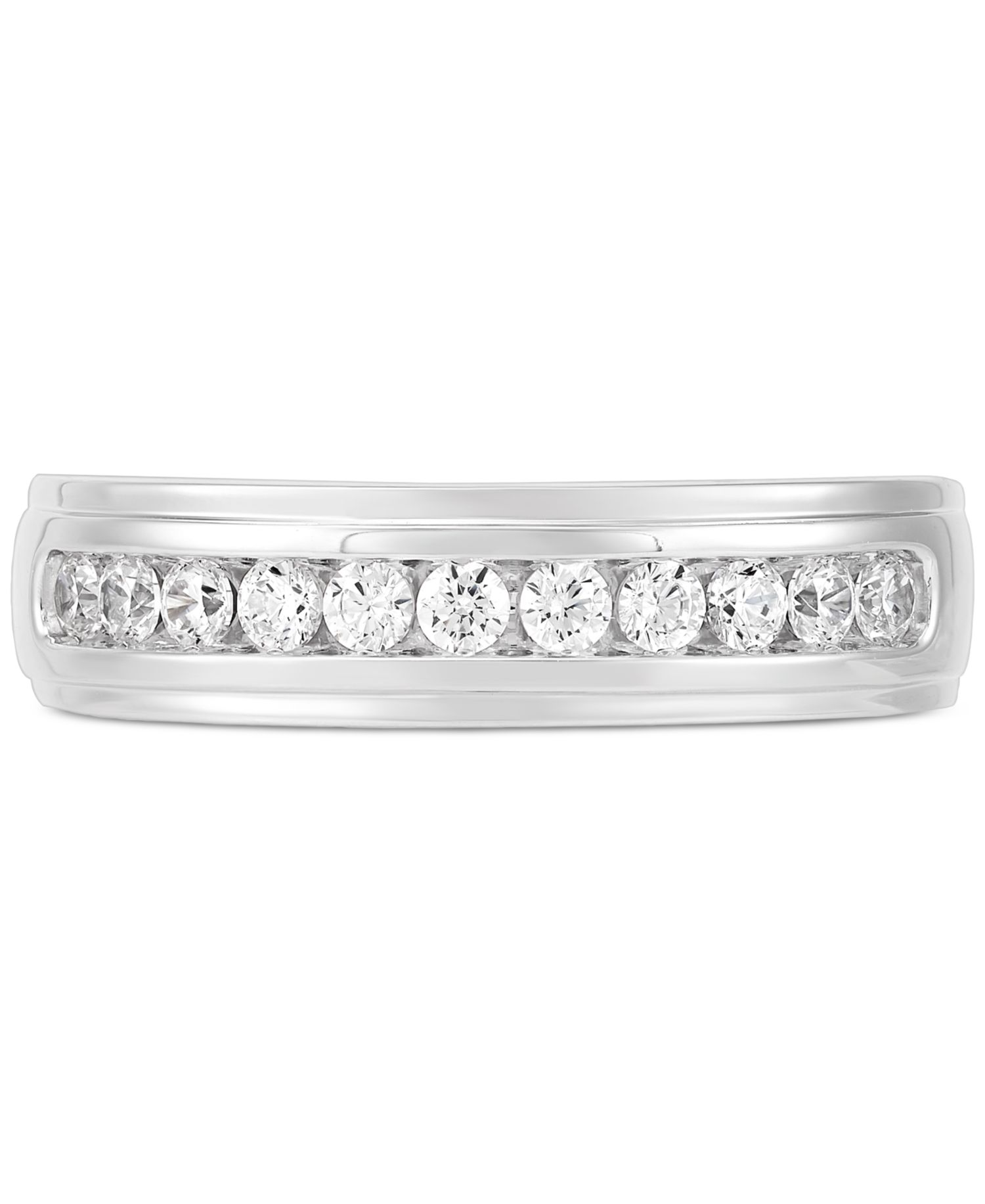 Men's Lab Grown Diamond Channel Band (1/2 ct. t.w.) Set in 10k White Gold