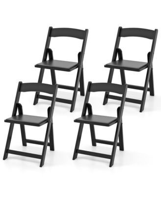 Set of 16 Dining Chairs w/ Rubber Wood Legs & Padded Seat for Home Office Events Black