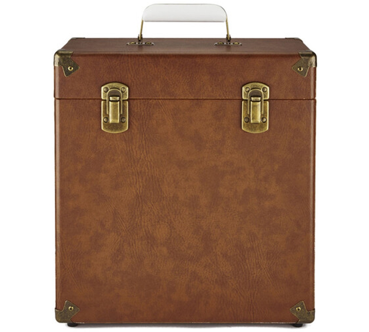 Gpo Retro SWB18BRO 12" Vinyl Record Case 35 Count Capacity with Removable Lid - Brown