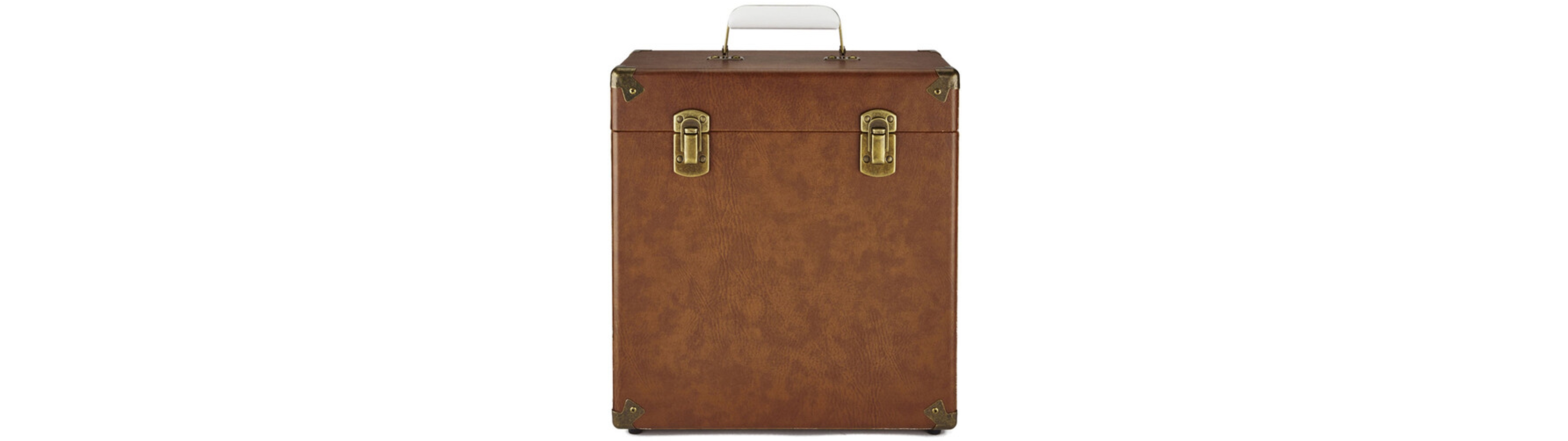 Gpo Retro SWB18BRO 12" Vinyl Record Case 35 Count Capacity with Removable Lid - Brown