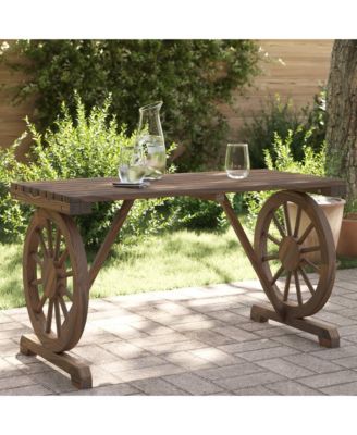 Garden Table Burnt wood Solid fir wood Medium Durable