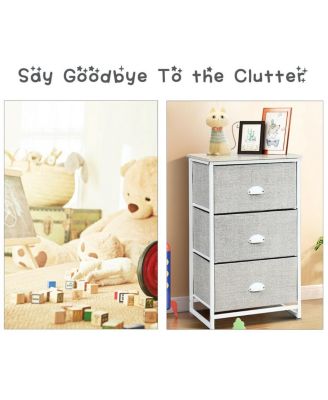 3 Drawer Nightstand Side Table Storage Tower Dresser Chest Home Office Furniture