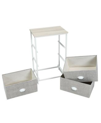 3 Drawer Nightstand Side Table Storage Tower Dresser Chest Home Office Furniture