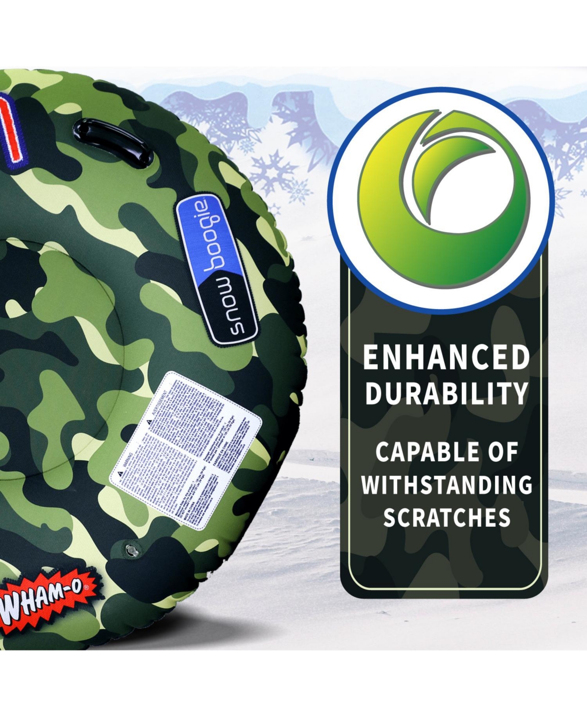 Super Snow Sledding Tube, 46" Oversize Deluxe Edition, Inflatable Single Rider Snow Sled with Handles