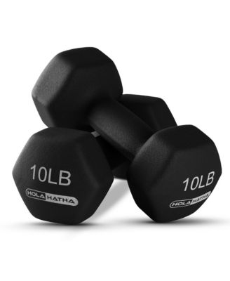3, 5, 8, 10, 12 & 15 Pound Neoprene Dumbbell Weight Set w/Storage Rack