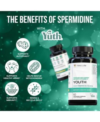 Youth Premium Anti-Aging Mix Capsules, Anti Aging Supplement for Women and Men s Longevity, Brain, Heart, Cell & Skin Support, 60ct