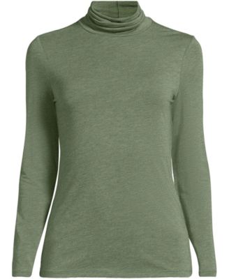 Plus Size Lightweight Jersey Long Sleeve Turtleneck