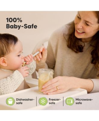 4pk Prep Baby Food Storage Containers, Leak-Proof, BPA Free Glass Baby Food Jars for Feeding