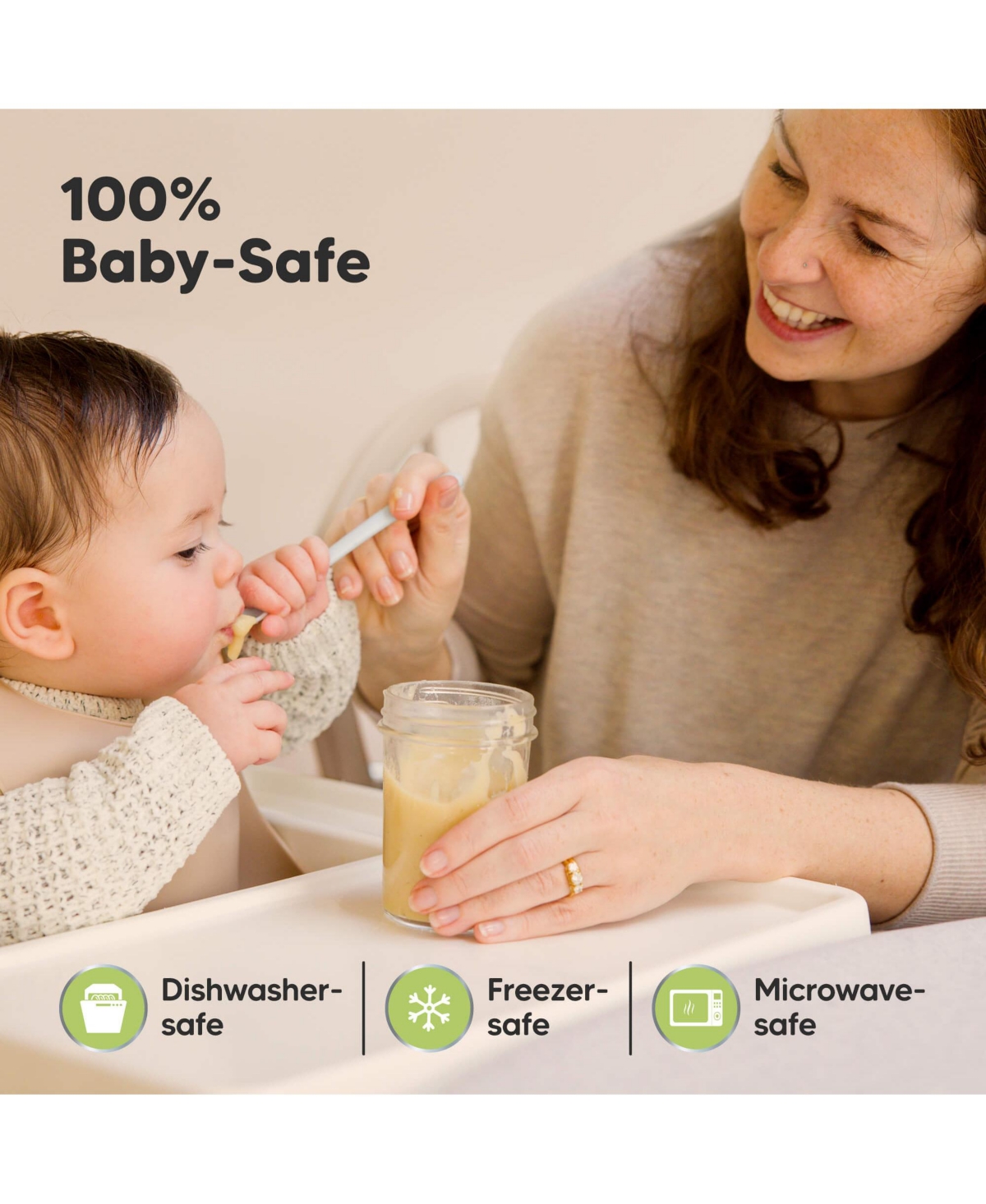 KeaBabies 4pk Prep Baby Food Storage Containers, Leak-Proof, Bpa Free Glass Baby Food Jars for Feeding