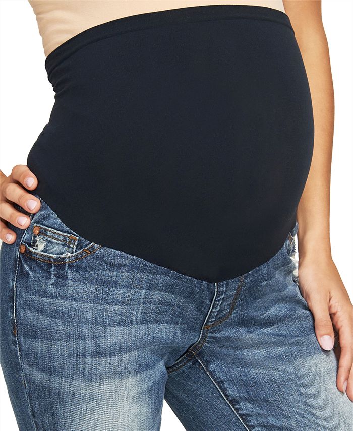 Luxe Essentials Denim Maternity Ripped Boyfriend Jeans, Vintage Medium ...