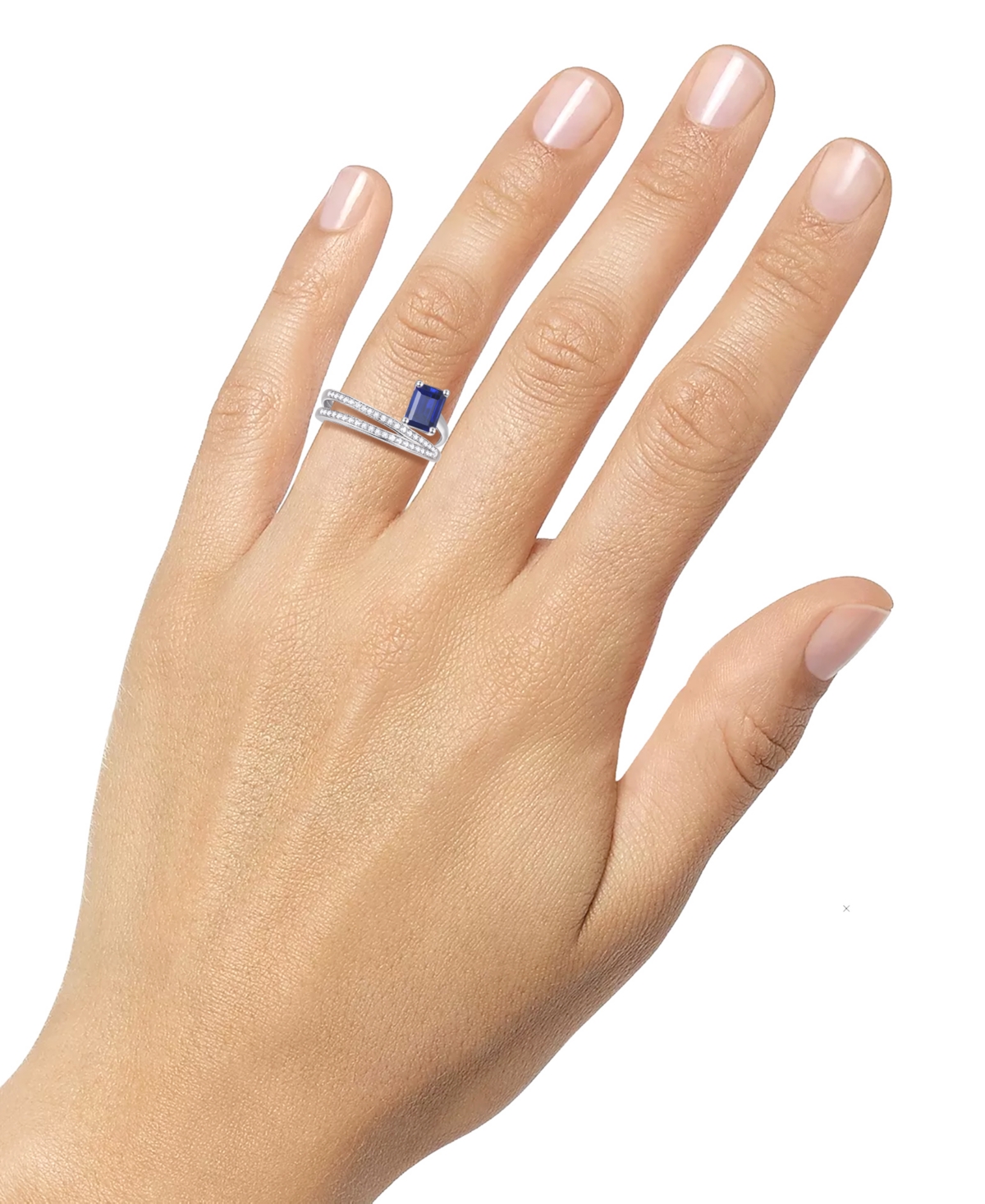 Macy's Amethyst (7/8 Ct. T.w.) & Lab Grown White Sapphire Accent Coil Ring In 14k Gold-plated Sterling Silv In Blue Sapphire