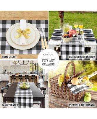 Thick Poly Cotton Buffalo Plaid Table Runners