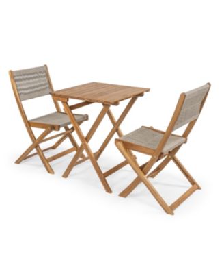 Javea 3-Piece Acacia Wood Folding Outdoor Bistro Set