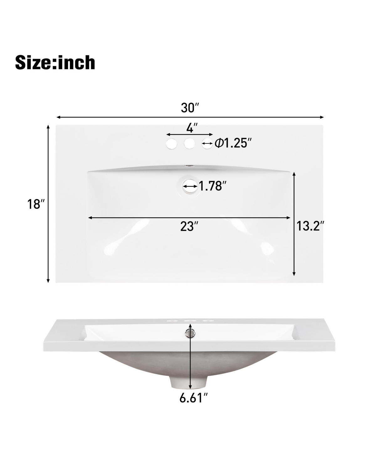 Slickblue 30'' Bathroom Vanity with Integrated Sink Top for Stylish and Space-Efficient Storage