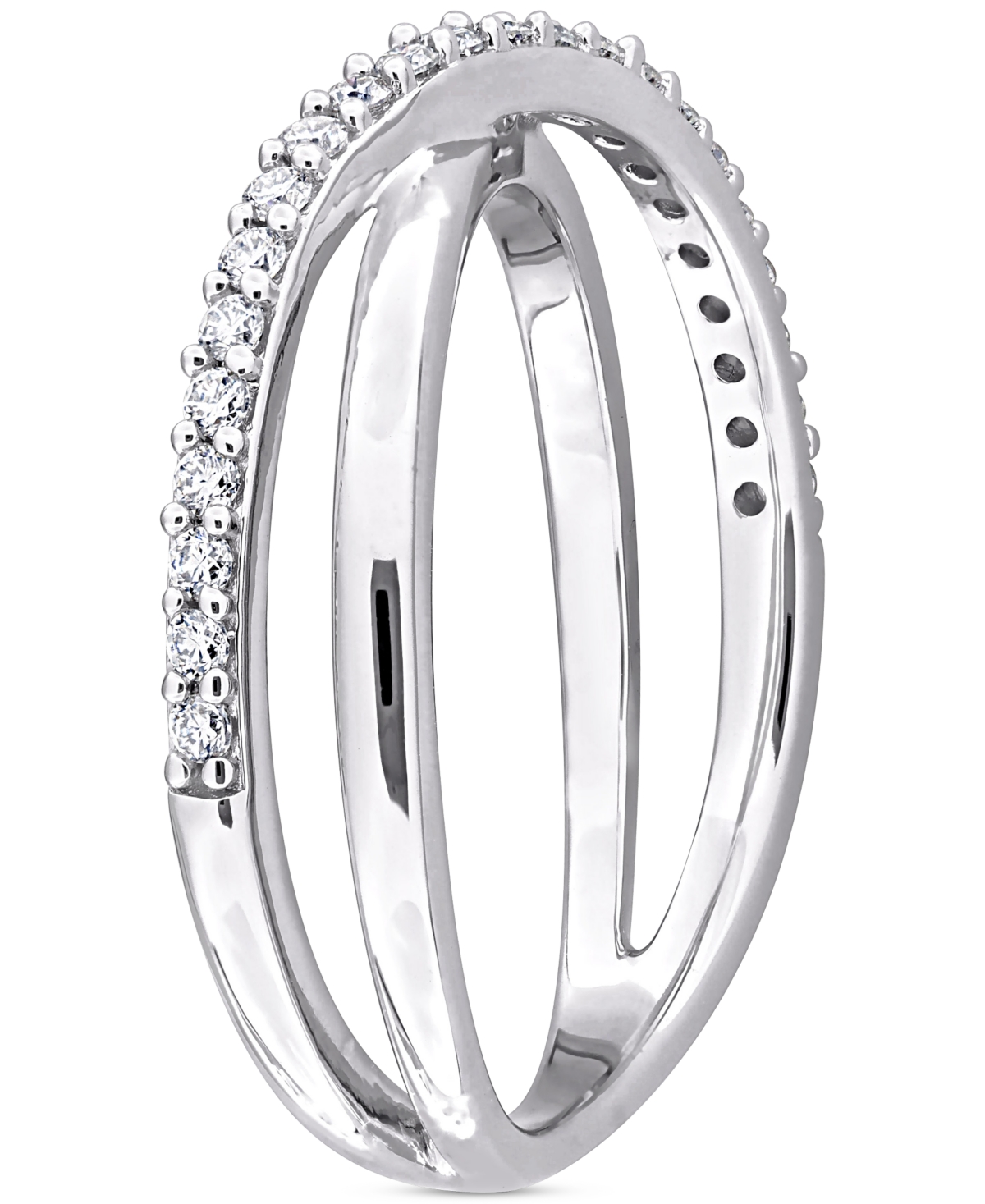 MACY'S MOISSANITE CROSSOVER STATEMENT RING (1/4 CT. T.W.) IN STERLING SILVER 