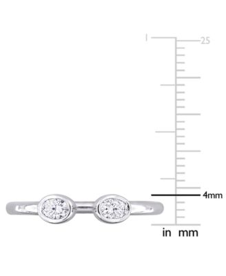 Moissanite Bezel Polished Cuff Ring (3/8 ct. t.w.) in Sterling Silver