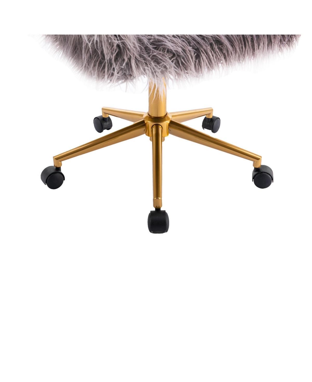 Slickblue Modern Faux fur home office chair, fluffy chair for girls, makeup vanity Chair with Gold Plating Base