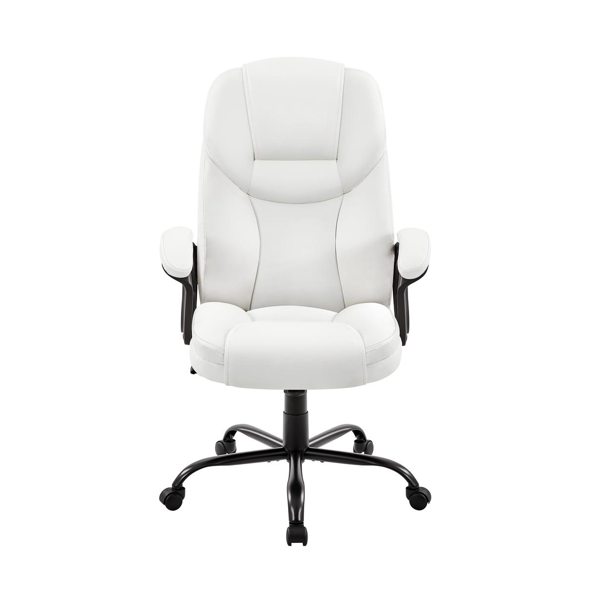 Faux Leather Executive Office Chair Computer Desk Chair - White