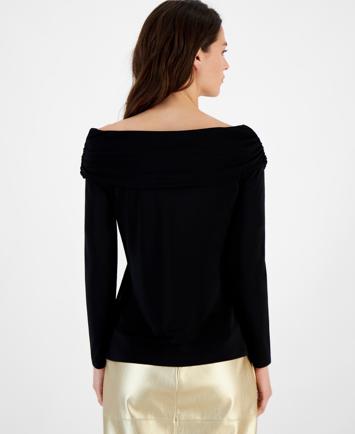 Anne Klein Women's Long-Sleeve Off-The-Shoulder Top