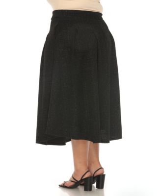 Plus Size Flared Tweed Skirt