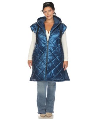 Plus Size Metallic Puffer Vest Jacket