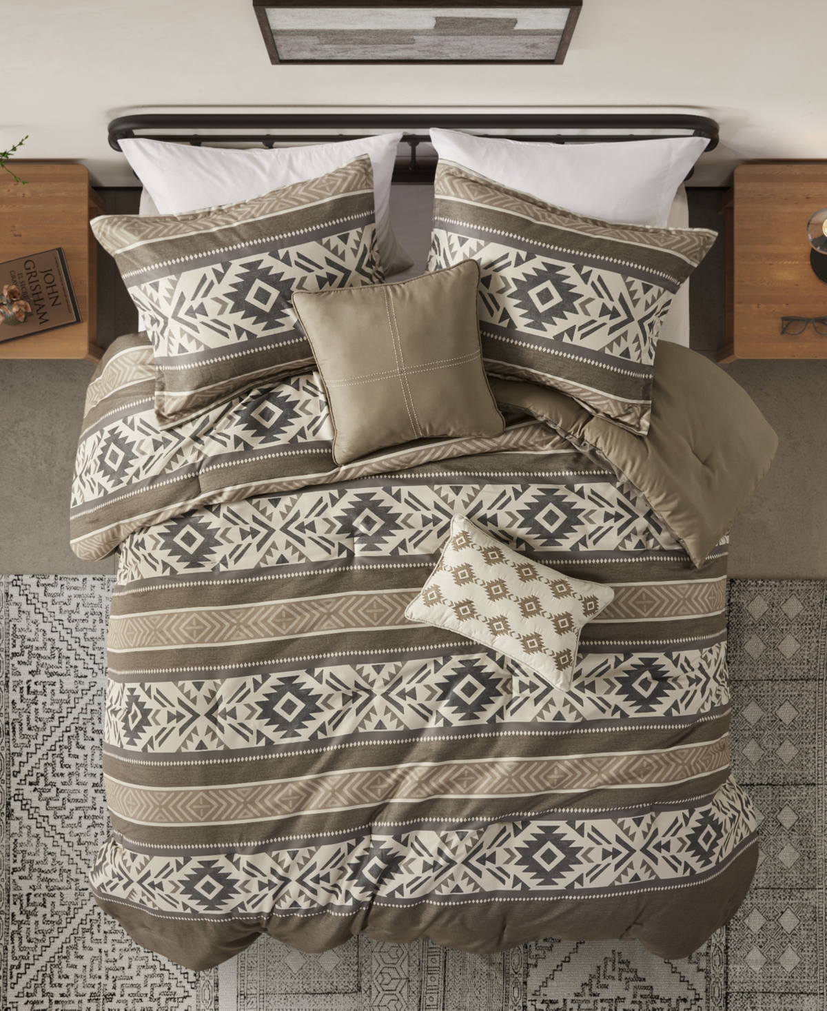 Madison Park Mariposa Stripe Herringbone 5-Pc. Comforter Set, King/California King