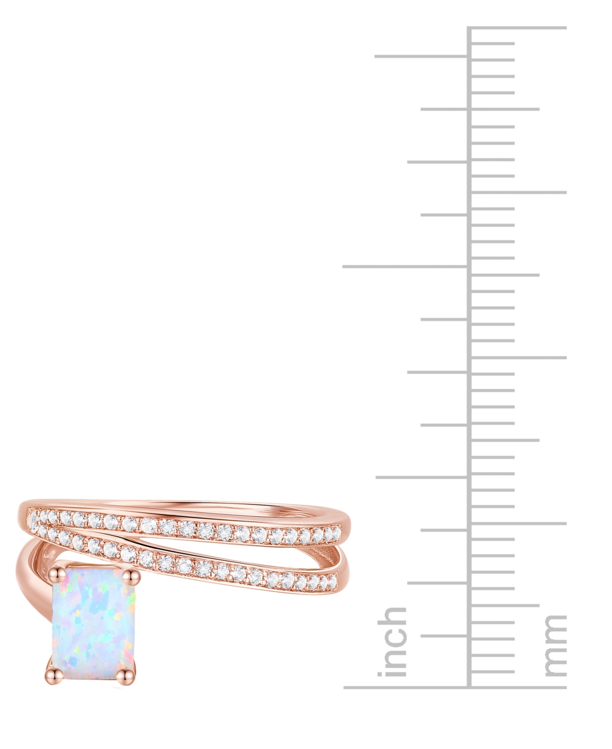 Macy's Amethyst (7/8 Ct. T.w.) & Lab Grown White Sapphire Accent Coil Ring In 14k Gold-plated Sterling Silv In Opal