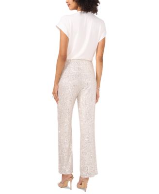 Women's Pull-On Sequin Flare Pants