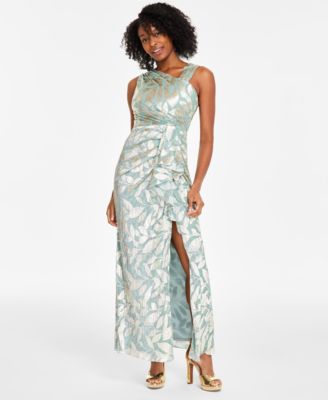 Women's Asymmetric Metallic Mermaid Gown