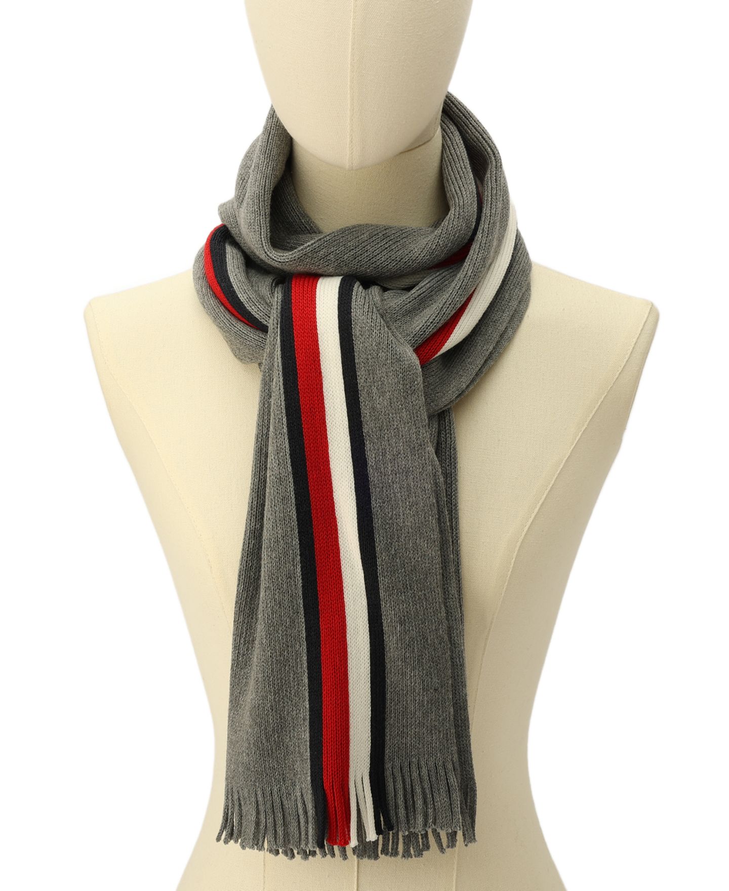 Мужской шарф Tommy Hilfiger Global Stripe Raschel, цвет: Средний серый — фото 6