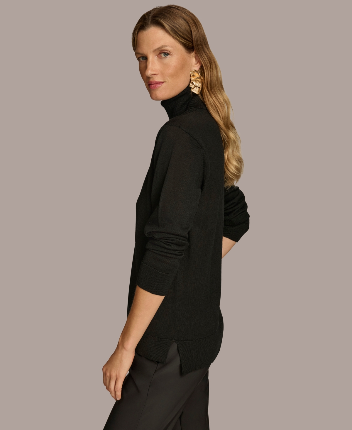 Donna Karan New York Women's High-Low-Hem Wool Sweater