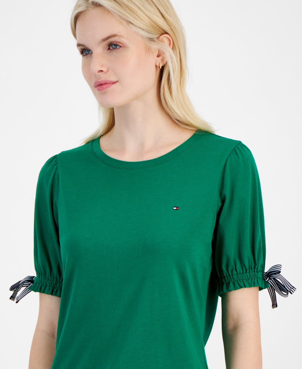 Tommy Hilfiger Women's Gathered-Sleeve Top