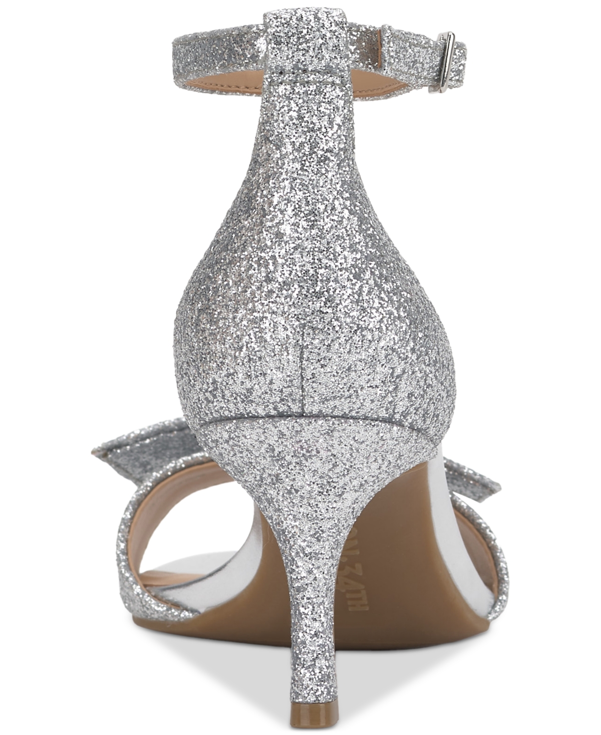 On 34th Taahlah Bow Sandals, Created For Macy's In Silver Glitter
