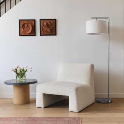Montage Modern 60" LED Arc Floor Lamp with Fabric Drum Shade