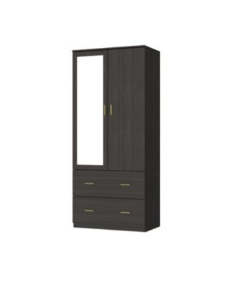 2-Door Armoires and Drawers with Mirror and Storage Shelves