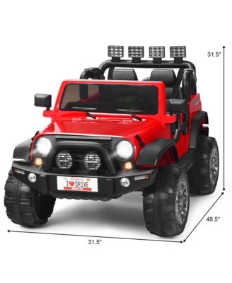 12V Kids Ride On Car 2 Seater Truck RC Electric Vehicles w/ Storage Room