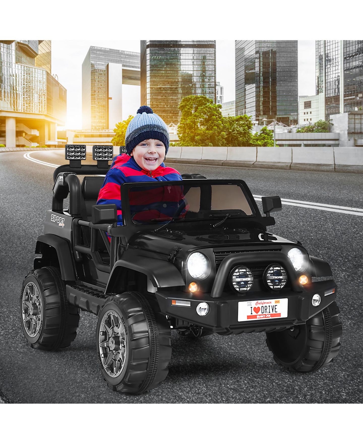 Детская игрушка Costway 12V 2-Seater Remote Control Ride-On Truck, 110 lb. Capacity, Ages 3+, цвет: Чёрный — фото 5