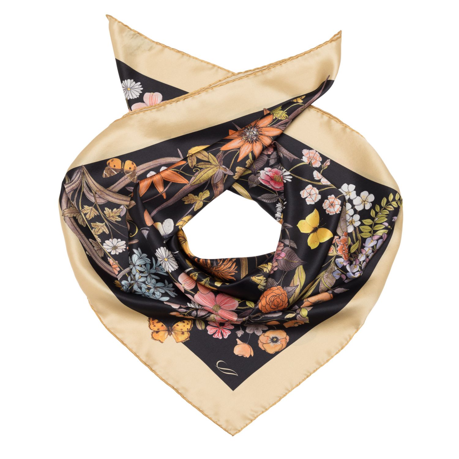 Flora - Hand Rolled Silk Foulard for Women