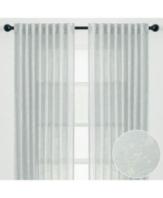 Premium 2-Panel Light Filtering Curtains - Semi Sheer for Living Room, Bedroom, Kitchen - 52" x 84" - Silhouette Sage