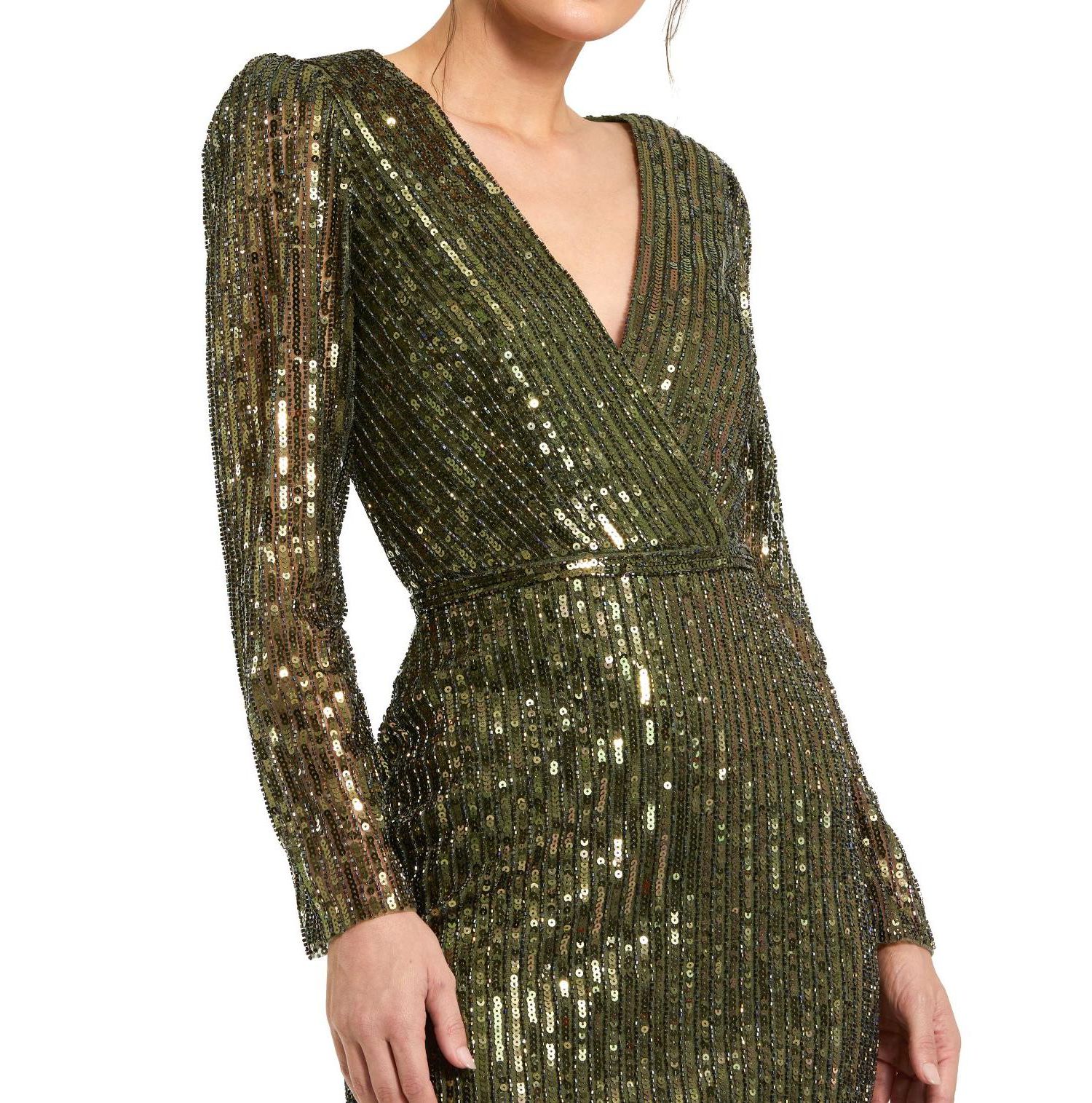 Women's Long Sleeve Sequined Mini Dress