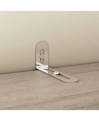 Grey Wood 4-Door Wardrobe Armoires with Hanging Rod and Storage Shelves