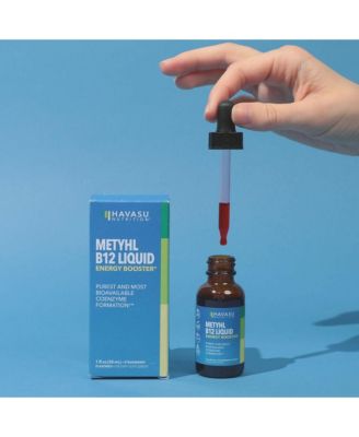 Methyl B12 Energy Booster Liquid Drops, Vitamin Energy Boost, B12 Bioavailable Form for B12 Pathway, Strawberry Flavored, 1 fl oz