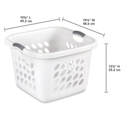 Ultra 14 gal Square Plastic Laundry Basket w/Gripped Handles, (6 Pack)