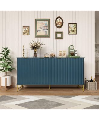 4-Door Accent Cabinet Large Storage Cabinet