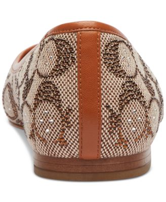 COACH Women's Daphne Crystal Signature Pointed-Toe Flats